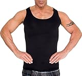 LISH Men's Slimming Light Compression Tank Top Shirt - Sleeveless Body Shaper Shirt for Gynecomastia, Weight Loss by
