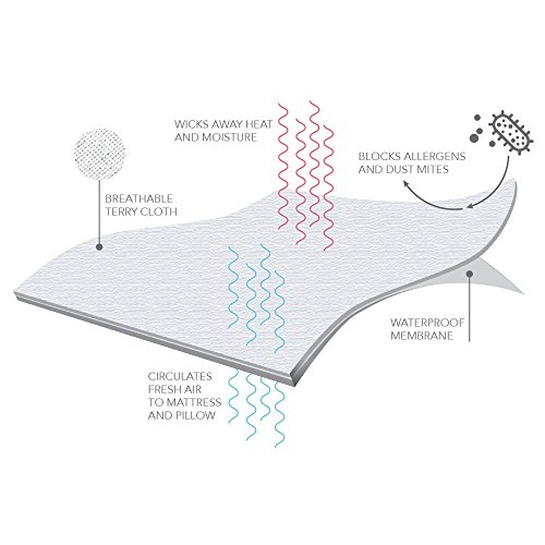 Fashion Bed Group Sleep Calm Mattress Protector with Stain and Dust Mite Defense, King