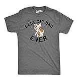 Mens Best Cat Dad Ever Funny Pet Kitten Animal Parenting T shirt (Grey)