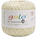 golo Yarn in Crochet Thread Yarns for Begingers Size10 Rice White