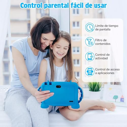 CNHVEIF Tableta para Niños, Tablet Infantil de 7 Pulgadas | Tablet para Niños Pequeños, IWAWA preinstalada, con WIFI Bluetooth, Larga Duración Tablet Regalos para Niños(azul)