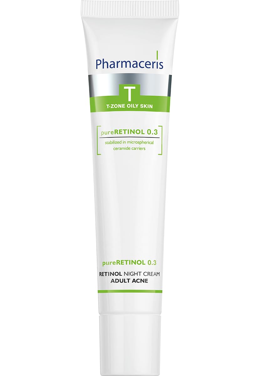 Pharmaceris T Pure-Retinol 0.3, Night Cream, Retinol Face Cream for Adult, Face Moisturiser for Acne Skin, Shea Butter, Anti Wrinkle - 40 ml