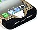 Bastex Heavy Duty Hybrid Case iPhone 5, 5S, 5th Generation - Black Silicone / Gold Hard Shell