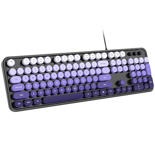 Dilter Typewriter Keyboard Wired Number Pad Black Purple
