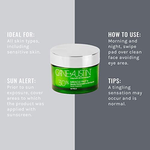CANE + AUSTIN Miracle Pad Plus, 30 Glycolic Acid Exfoliating Face Peel