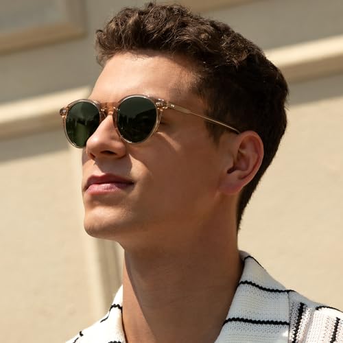 CARFIA Mens Polarized Sunglasses Vintage UV400 Protection Driving Travel Sunglasses CA5289