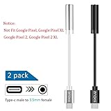Moto Z USB C to 3.5 mm Headphone Jack Adapter(Not Fit HTC,Google Pixel 2, Pixel 2 XL),AnoKe[2 Pack]Type C to 3.5mm Stereo Audio Headphone Extender Cable Connector Female for Moto Type C Port Devices