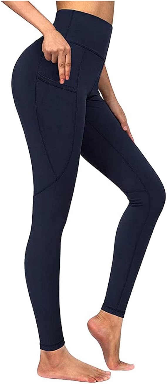 N\P Damen Fitness Sport Leggings Streifen Druck Elastische Gym Workout