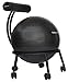 Isokinetics Inc. Brand Adjustable Fitness Ball Chair - Solid Black Metal Frame Finish - Exclusive: 60mm (2.5