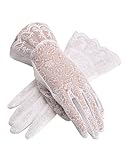 Urban CoCo Vintage Spring and Summer Women's Lace Cotton Short Gloves (Model 3-White)