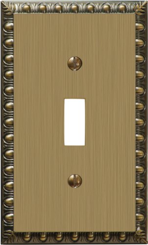Amerelle Egg & Dart Single Toggle Cast Metal Wallplate in Brushed Brass