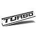Auto Dynasty Chrome Finish Metal Emblem Turbo Badge, (Black Letter)