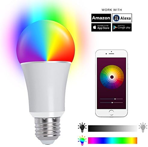 Smart Bulb Led Light Bulb Color Changing No Hub Required 10W (70W) 5000K Rgbw Magic Iphone Wifi App E26/27 Works With Alexa Amazon Google Home For IOS Android Voice Control Led Bulb