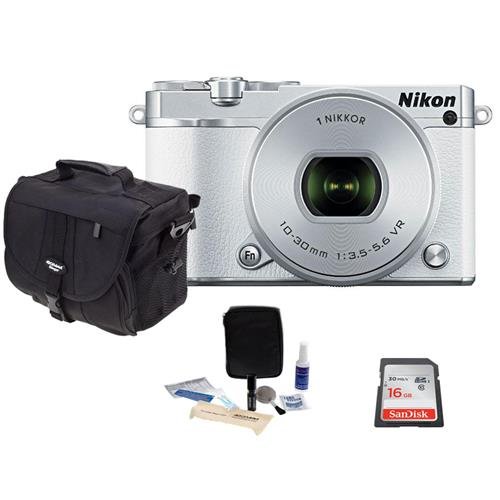 Nikon-1-J5-Mirrorless-Digital-Camera-with-1-NIKKOR-10-30mm-VR-Lens-White-Bundle-with-Micro-Camera-Case-16GB-Class-10-Micro-SDHC-Card-Cleaning-Kit