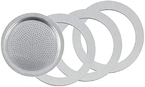 Amazon.com: Tredoni 3 juntas de goma+filtro, reemplazo, tamaños 1, 2, 3, 6,  9, 14 tazas, cafetera espresso, Blanco/Plateado : Hogar y Cocina