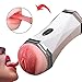 Male Masturbator Cup Realistic Vagina and Mouth Masturbator Vibrating Sucking Pump Pocket Pussy and Male Sex Toys for Man Double Sided Masturbation Stroker Sexymate