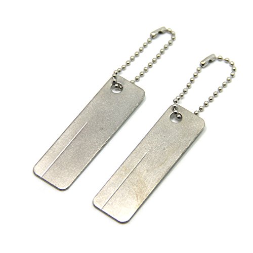 SAMSFX Fishing Mini Pocket Diamond Stone Sharpener with Keychain (Pocket Diamond Stone Sharpener 2PCS)