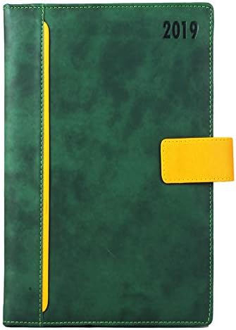 Aone India 3 Folld New Year 2019 / Diary/Organizer/Note Book/Diary PU Leather with lock, 23.5 x 17.5 x 4cm, Green