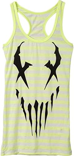 Mushroomhead Women's X-Face Striped Womens Tank Large Green/White