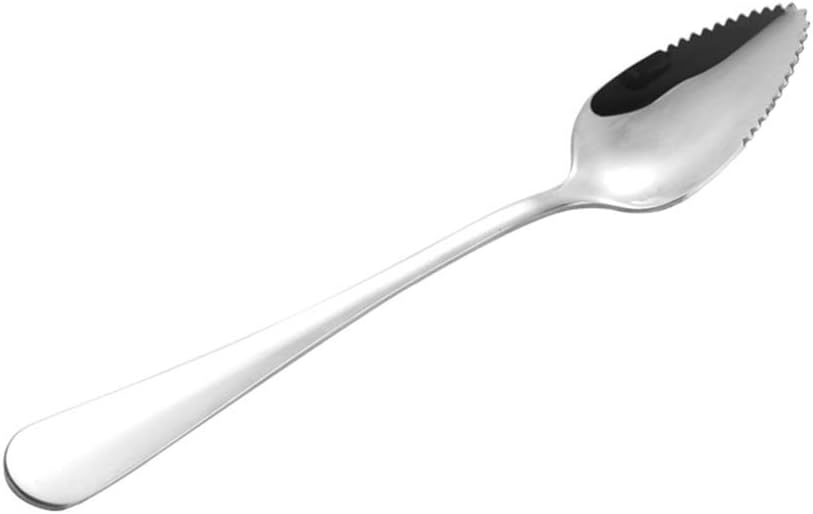 Gizayen Apple Scraper Spoon, Stainless Steel Grapefruit Scraper Spoon Serrated Sawtooth Edges Long Handle Kitchen
