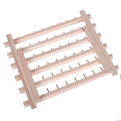 FidgetFidget Stand Holder Steady Wooden Embroidery Thread 60 Spools 40x32cm Yarn Shafts Shelf - Thumbnail 5