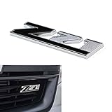 (1) Black Z-71 Front Badge Emblem w/ Grille Mount Insert Bracket For Chevrolet Avalanche Silverado Colorado Tahoe Suburban, etc