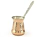 Kuprum Hand Hammered Thick Solid Copper Turkish Coffee Pot Large, Arabic Greek Stovetop Coffee Maker Ibrik Cezve Briki with Brass Handle