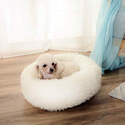 Sunshine-smile-Haustierbett-Rundes-Plsch-fr-Katzen-und-Hundehundebett-in-Doughnut-Formplsch-hundesofa-katzensofakatzenbett-plsch50cm50cm