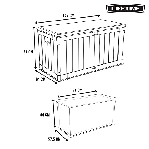Lifetime 60186 HeavyDuty Outdoor Storage Deck Box, 116 Gallon, Desert