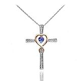 Xingzou Infinity Love of God Women Heart Crystals Cross Pendant Necklace Made with Swarovski Elements