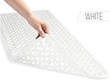 GORILLA GRIP Rectangle (35-Inch-by-16-Inch) Non-Slip Machine Washable Bath Mat, White
