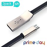 Marchpower(TM), Micro USB Cable 2 Pack 6FT Zinc Alloy Android Phone Charger - Fast Sync Charge USB Phone Cords for Android Devices Samsung Kindle TCL Sony and More (Black)
