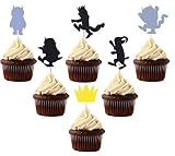 Where the Wild Things Are Inspired Cupcake Topper(Set of 24)Wild One Black 1st Birthday Party Decorations