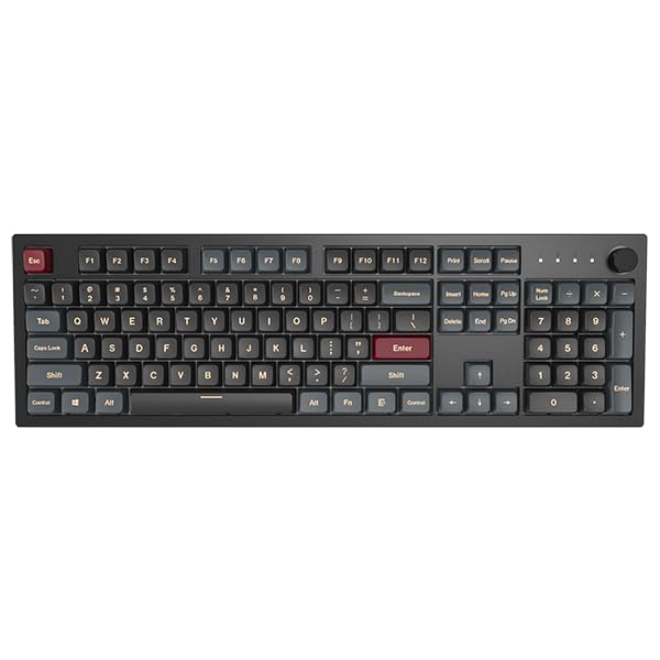 Montech MKey Mechanical Gaming Keyboard: Customizable RGB LED, Premium MDA Profile PBT Keycap, Hot-Swappable, Gateron G Red Pro 2.0 Pre-lubed Switches, Osaka Castle Theme, Darkness(MK105DR)