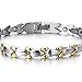 COOLSTEELANDBEYOND Fashion Link Bracelet for Lady Women and Free Link Removal Kit