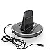 RND Fast Charging Type-C (USB-C to USB-C) Dock for Google (Pixel/Pixel XL), LG, Samsung Galaxy (S9, S9 Plus, S8, S8 Plus, Note)(Works with Rugged/Slim Cases/and no Cases) (Black w/Silver Trim)