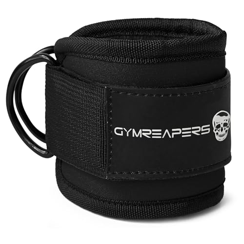 Gymreapers Ankle Straps For Cable Machine Kickbacks, Glute Workouts, Lower Body Exercises - Adjustable Leg Straps with Neoprene Padding
