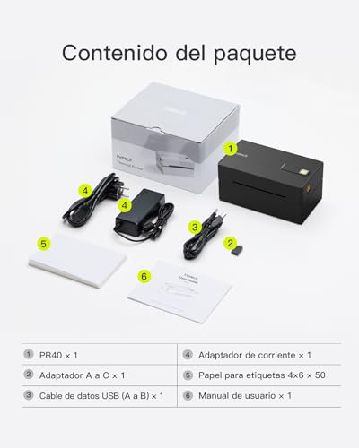 Inateck 4x6 Wireless Thermal Label Printer Compatible with iPhone, Android, iPad, Windows, MacOS, Chrome and USPS Black