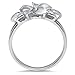 Metal Factory Sz 7 Sterting Silver 925 Plumeria Cubic Zirconia CZ w/Maile Leaf Hawaiian Flower Band Ring