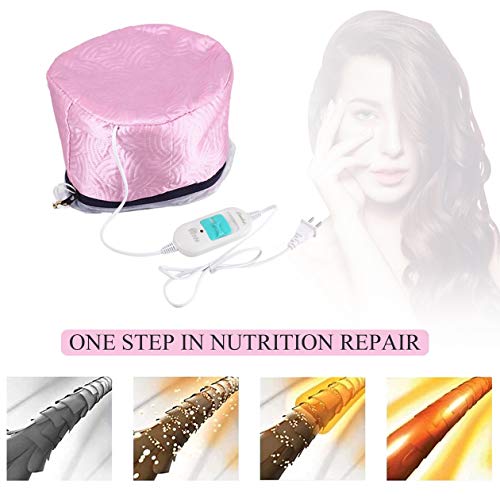 220V Electric Hair Thermal Treatment Beauty Steamer SPA Nourishing Hair Care Cap Waterproof Anti-Electricity Control Heating