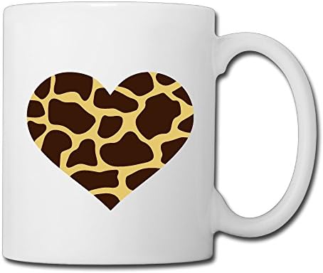 Giraffe Pattern Heart Coffee Mug Water Cup Drinking Cup Beer Mug Milk Cup Tea Cup Restaurant Cups Ceramic Mug Morning Cup White