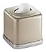 mDesign Metal Facial Tissue Box Cover/Holder for Bathroom Vanity Countertops - Pearl Champagne/Chrome