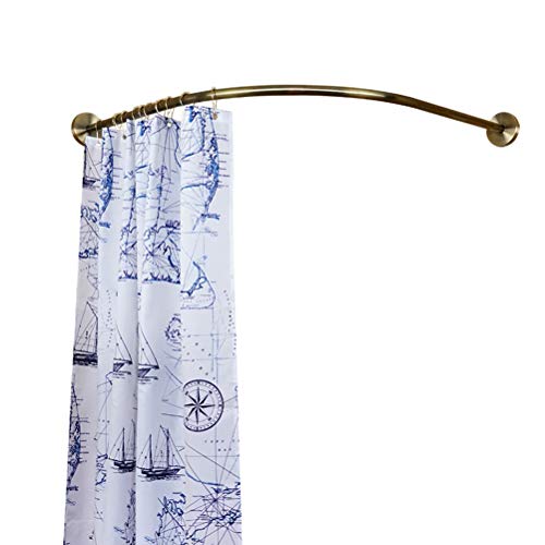 L Shaped Curved Shower Curtain Rod Bronze Shower Rail Wall