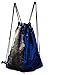 Glitter Sequins Backpack Drawstring Backpack Sackpack Outdoor Shoulder Bag for Travel Shopping Sport (Blue Silver)