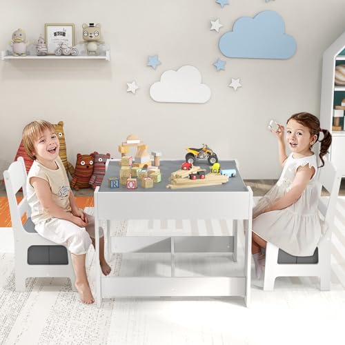 Kids Wood Table and Chairs Set
