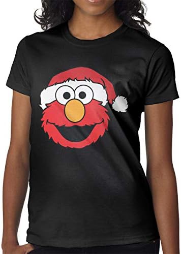 Xgevban Christmas Elmo Women's Comfort Short Sleeve T-Shirt Black