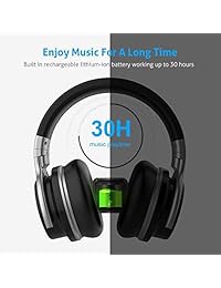 Mighty Rock Active   Auriculares Bluetooth con cancelación de ruido, auriculares Hi Fi con graves profundos inalámbricos con micrófono integrado y tiempo de reproducción de 30H para viajes
