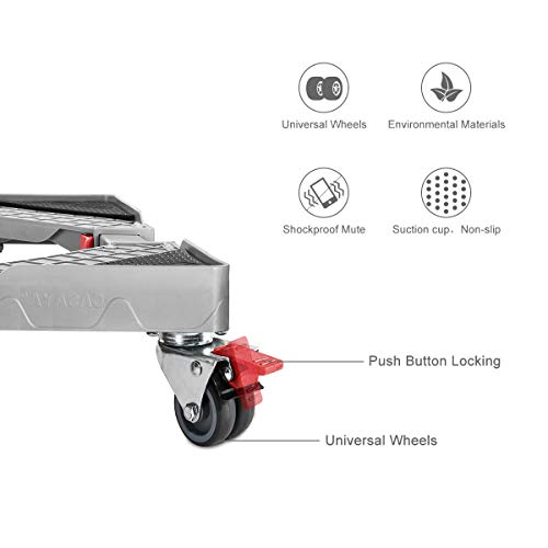 Furniture Dolly Roller Movable Base Size Adjustable with 8 Locking Rubber Swivel Wheels,Pedestal Telescopic Base for Portable Washing Machine Refrigerator Washer Dryer. - Thumbnail 4