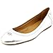 Coach Chelsea Metallic Tumbled Silver Cap-Toe Ballet Flat Women's Dress Shoe