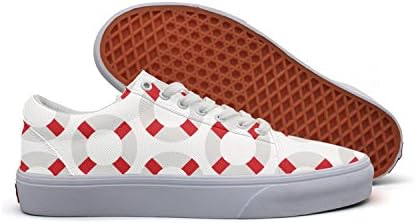 Life Buoy Lifeguard Comfortable Men's Fashion Sneakers Lace-up Lightweight Canvas Tennis Shoes